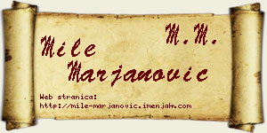 Mile Marjanović vizit kartica